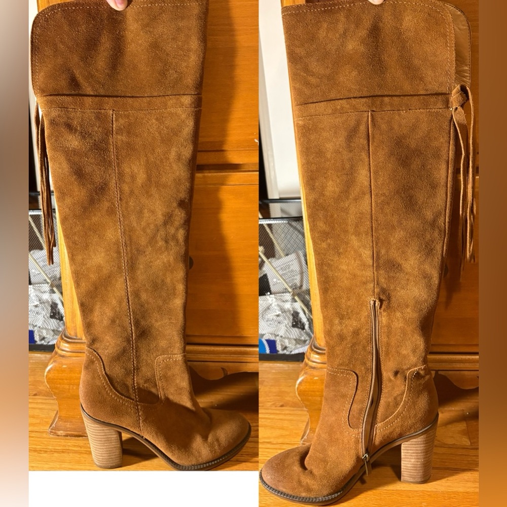 Franco Sarto Brown Suede Knee-High Boots